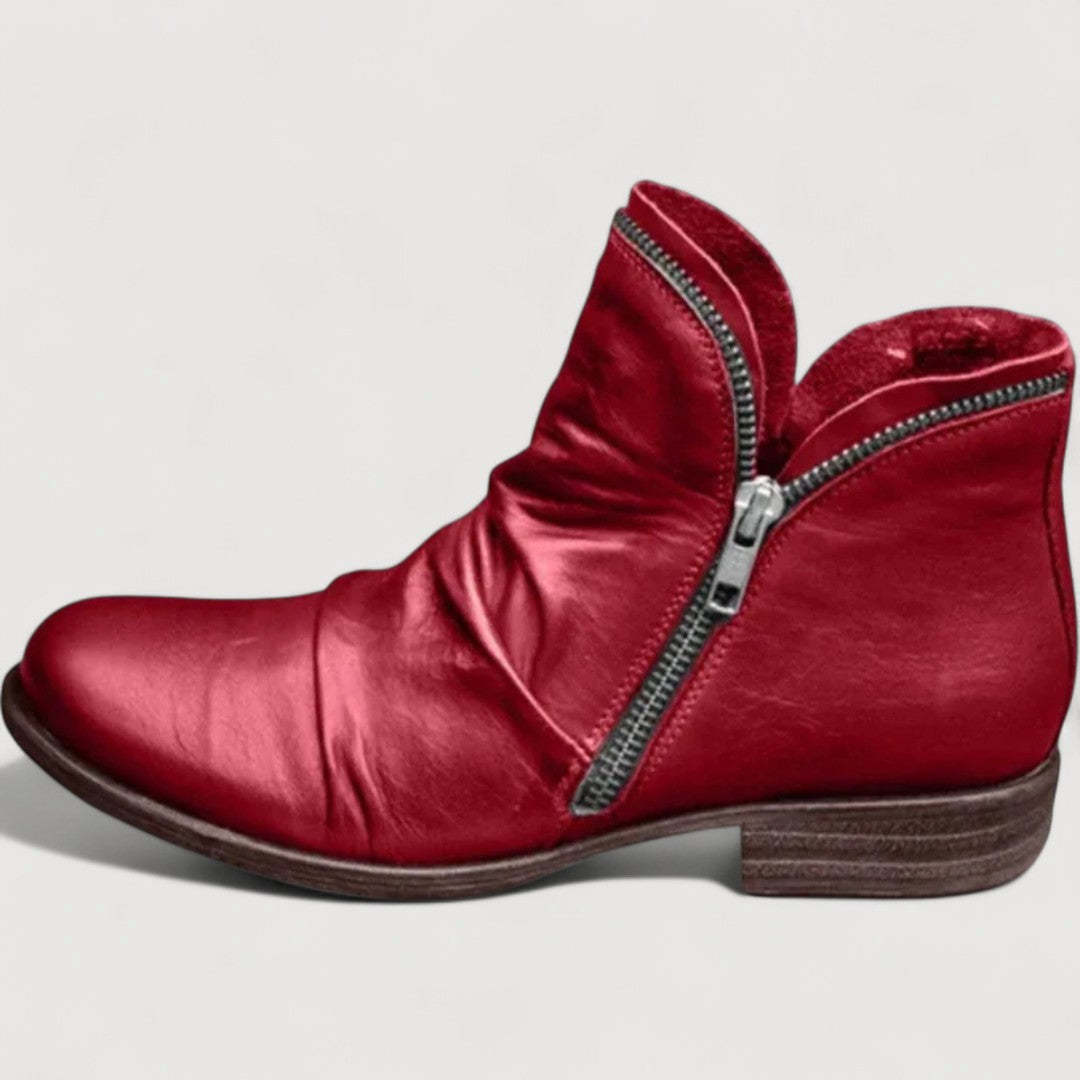 LIANELLA – Cozy Zip Ankle Boots