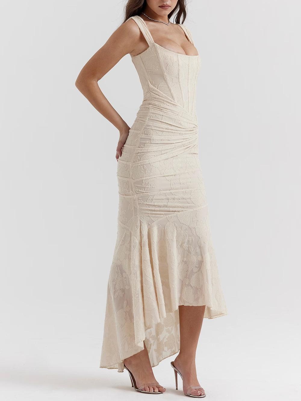 ELVENA™ | Lace Fishtail Midi Dress
