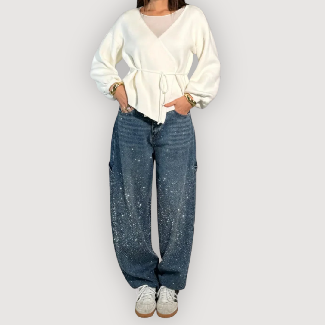 MICHELLE – GLITTER CARGO JEANS