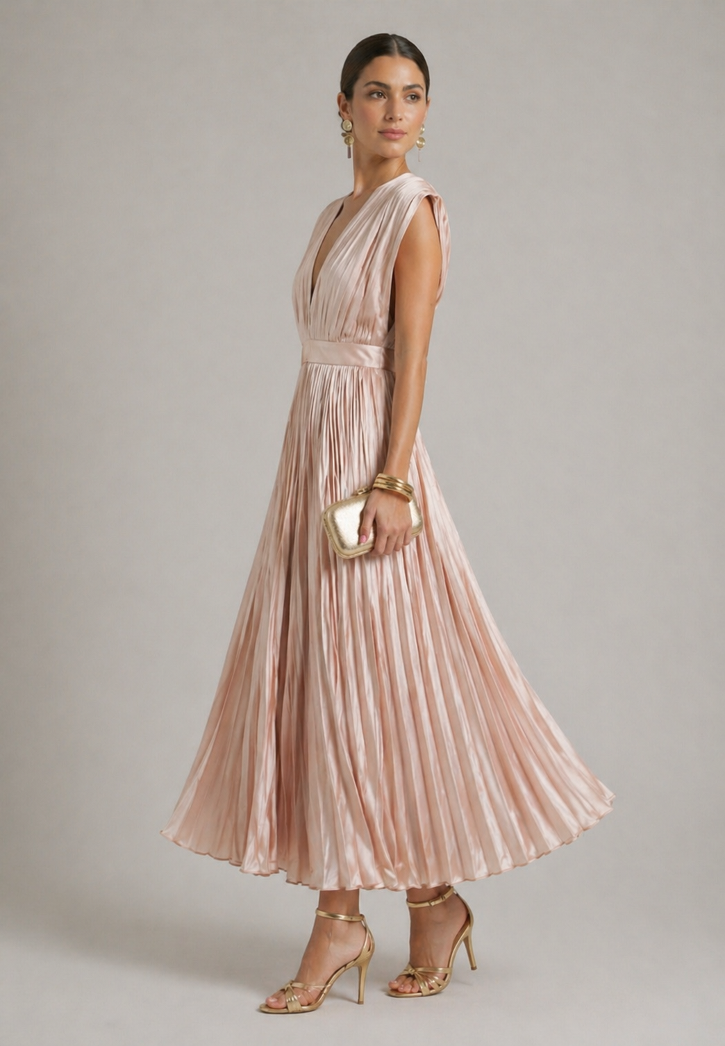Hayes & Tate™ | Timeless Pleated Midi Dress