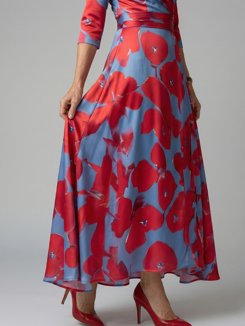 ELVENA™ | Floral Wrap Maxi Dress