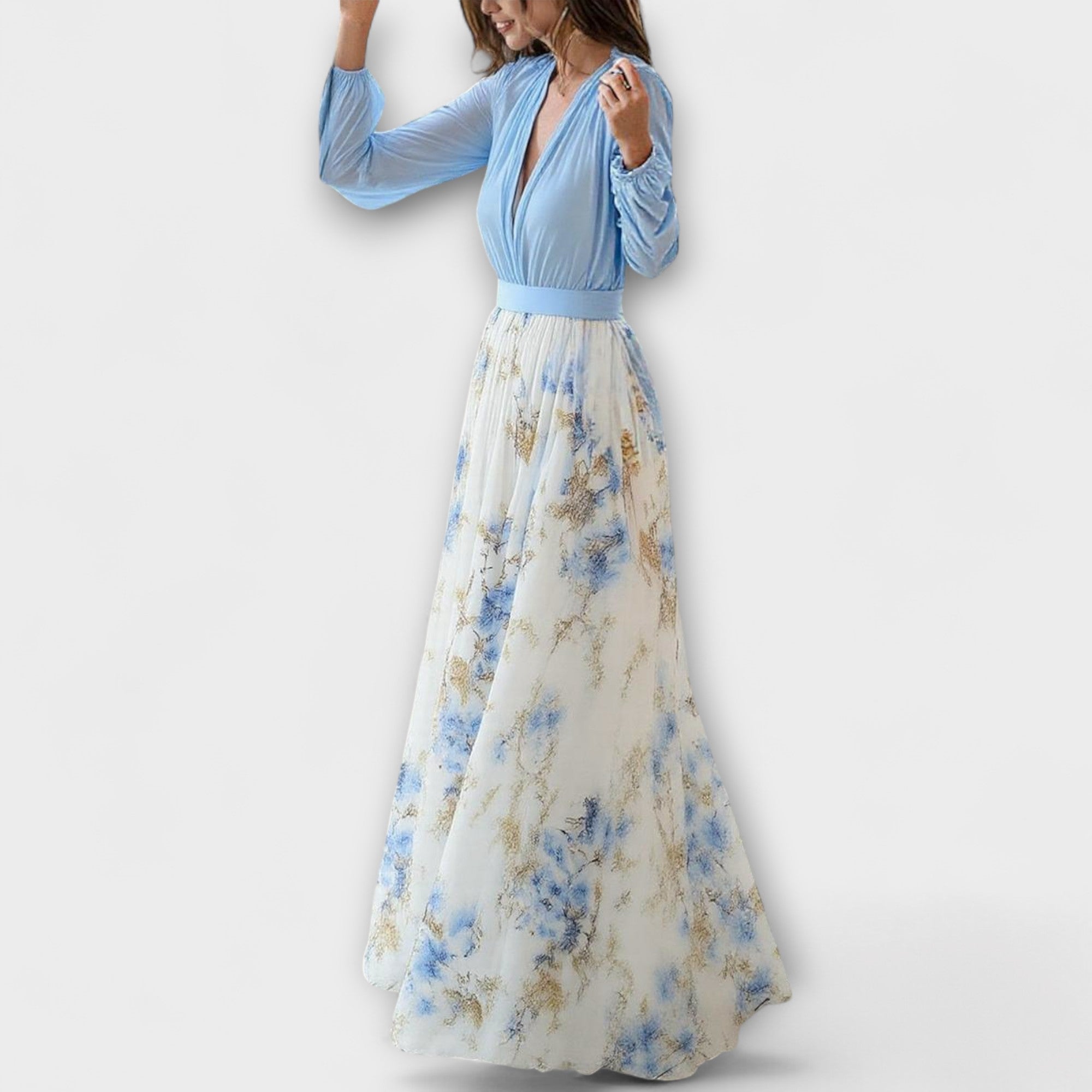 ELVENA™ | Floral Chiffon Maxi Dress