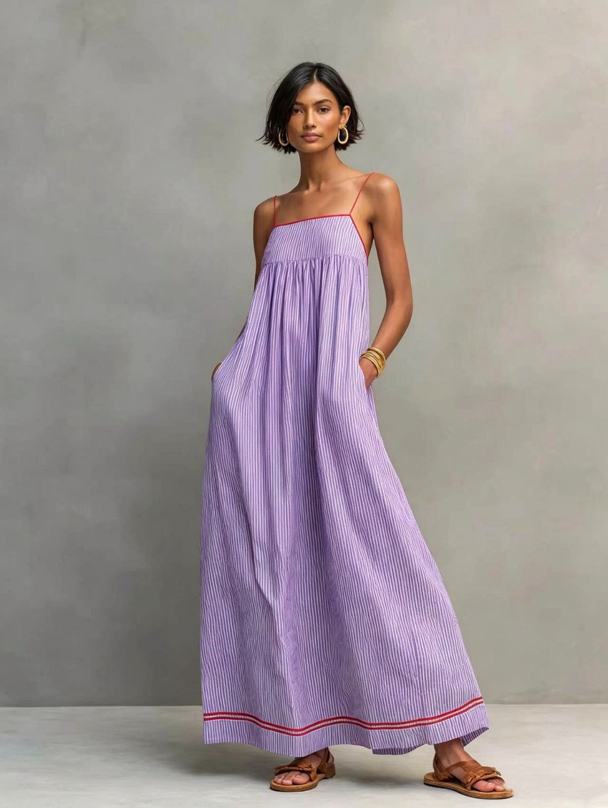 ELVENA™ | Striped Maxi Dress