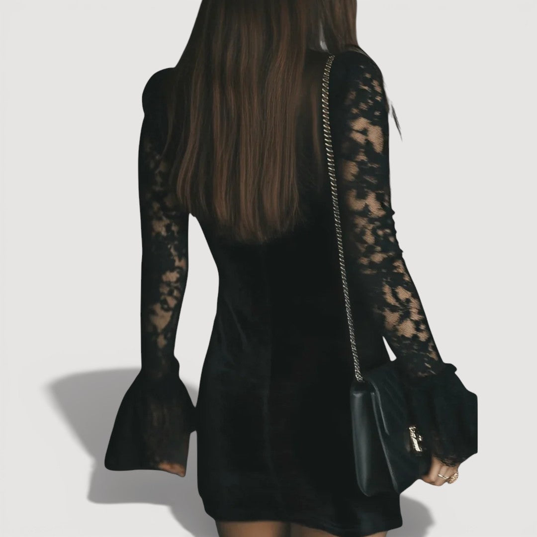 RAVEN – Lush Lace Velvet Gown
