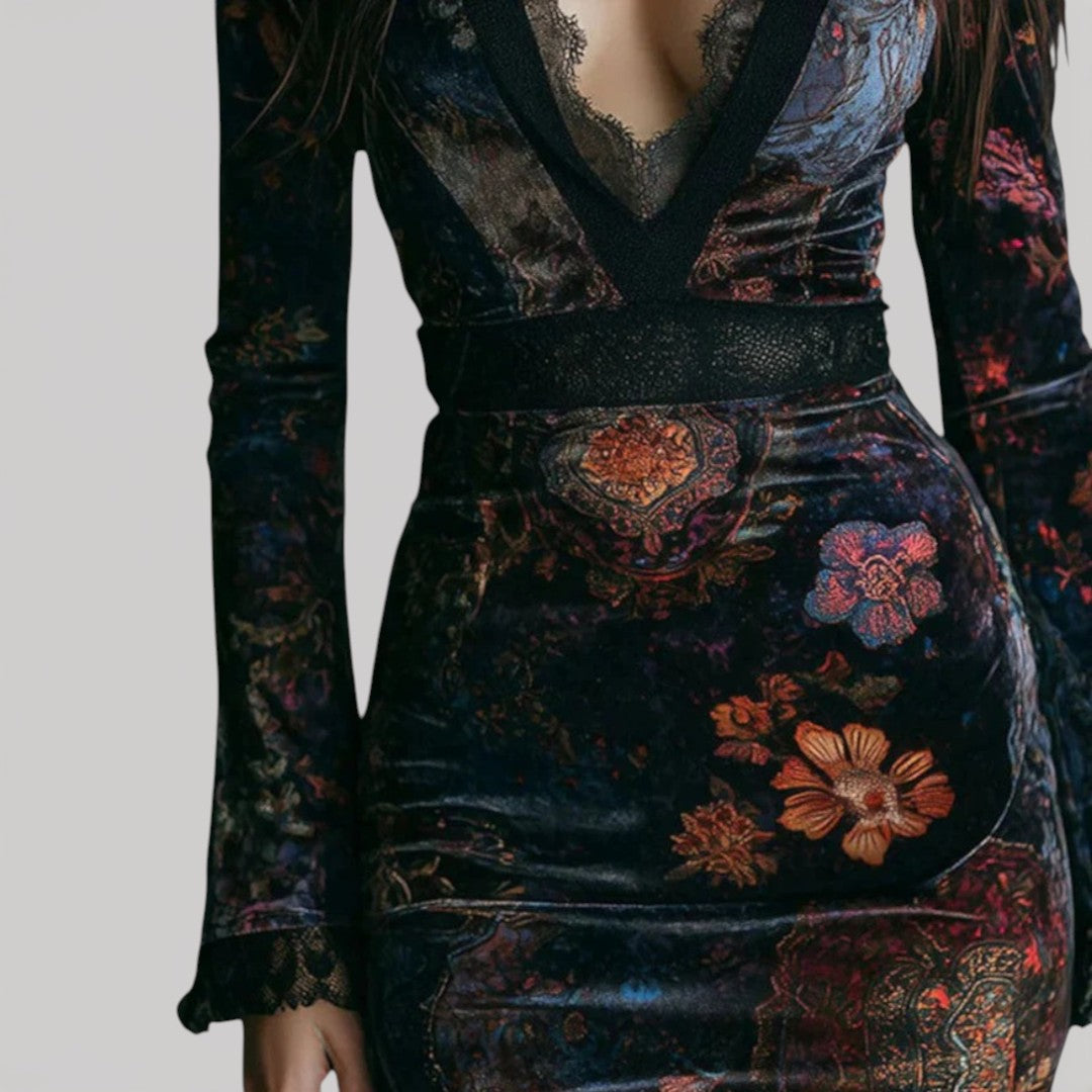 MAXINE – Velvet Lace Dress