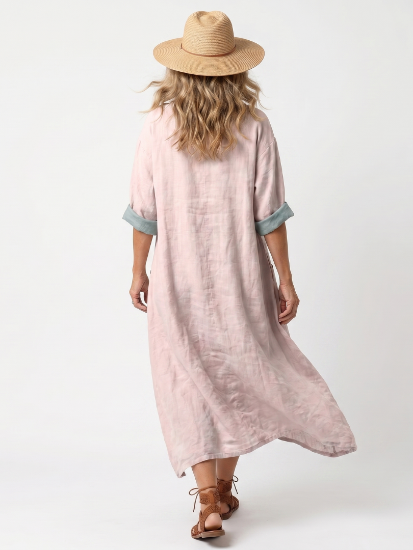 Zara | Embroidered Panel Relaxed Pocket Midi Dress