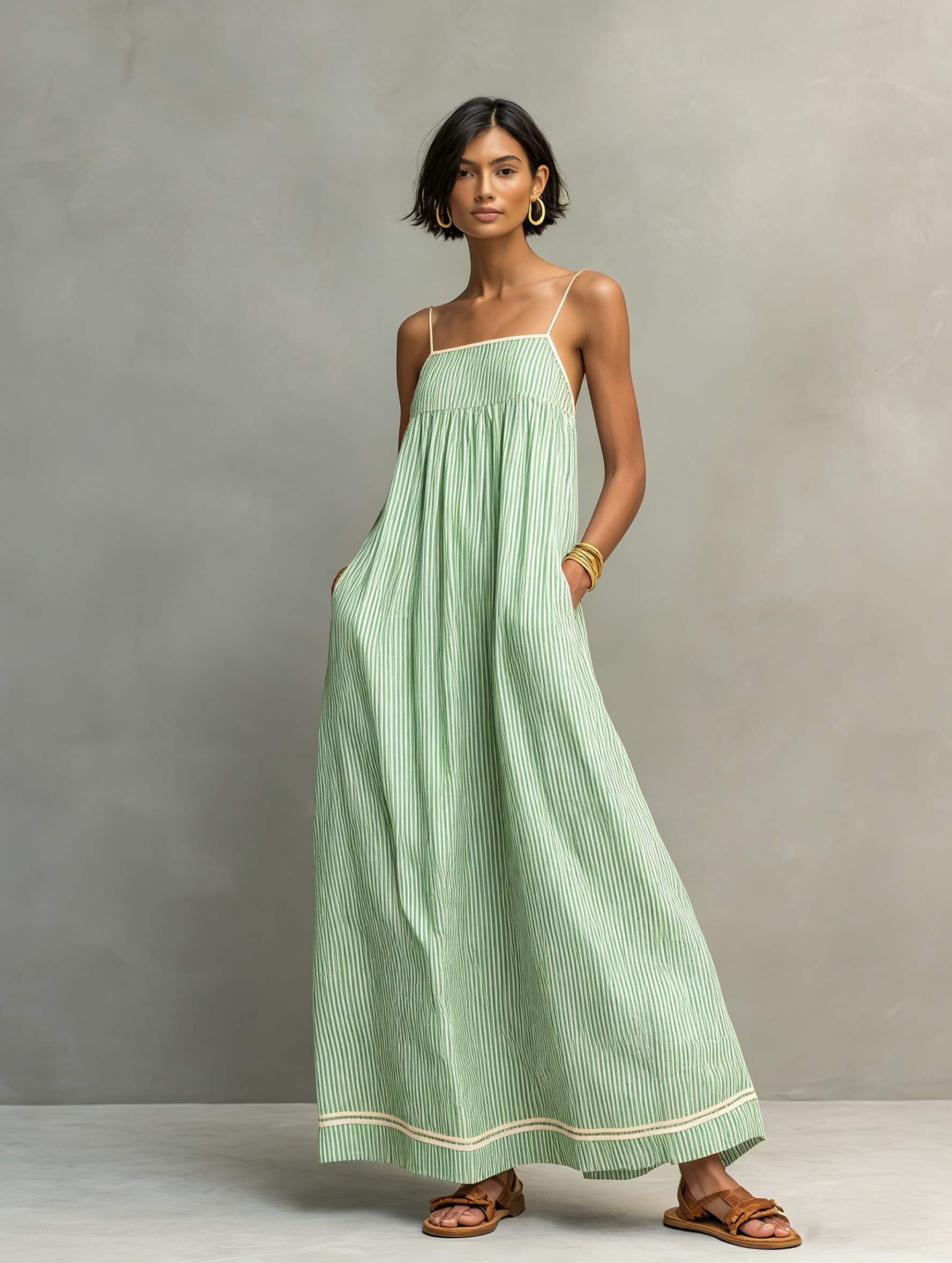 ELVENA™ | Striped Maxi Dress