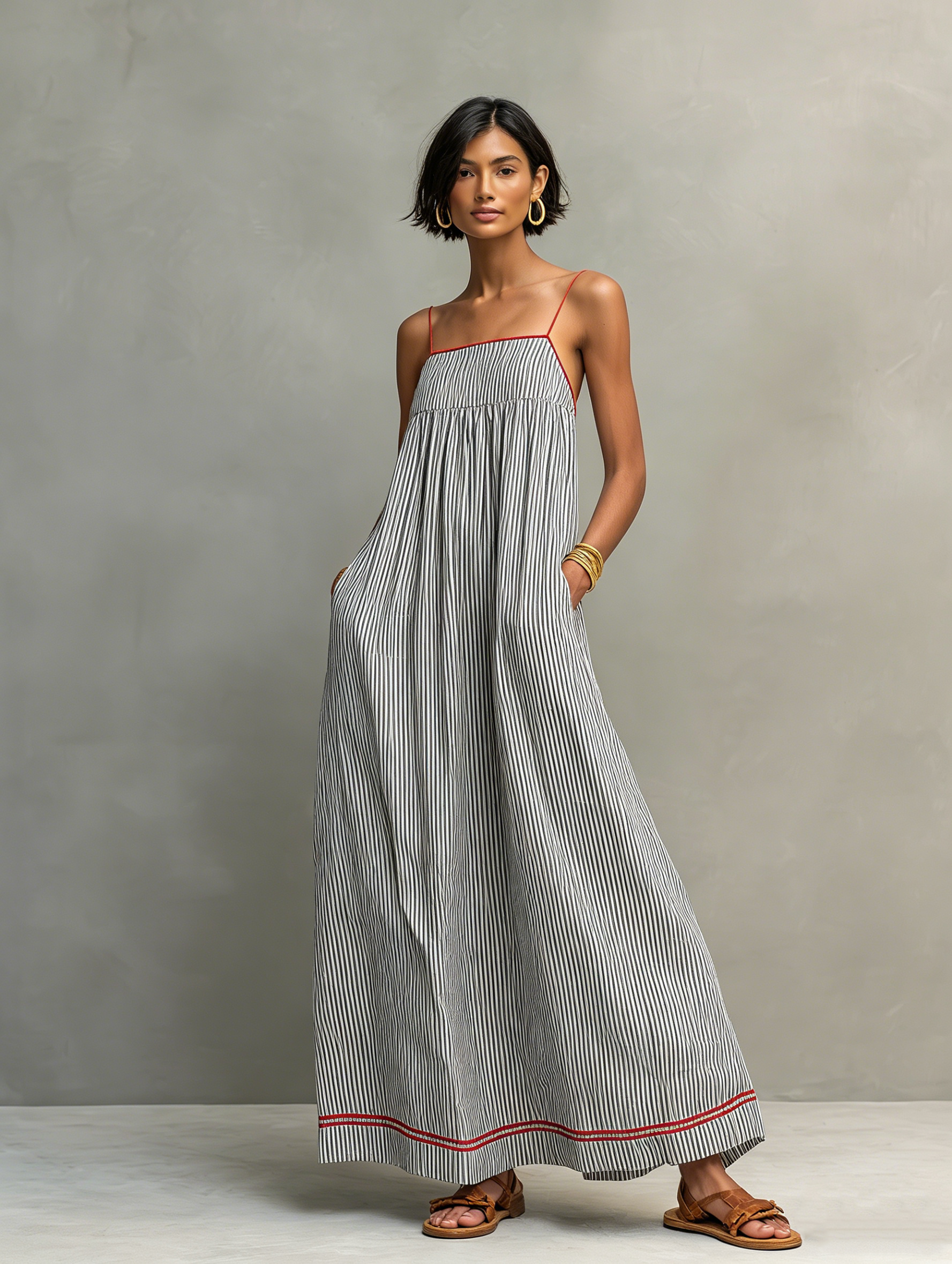 ELVENA™ | Striped Maxi Dress