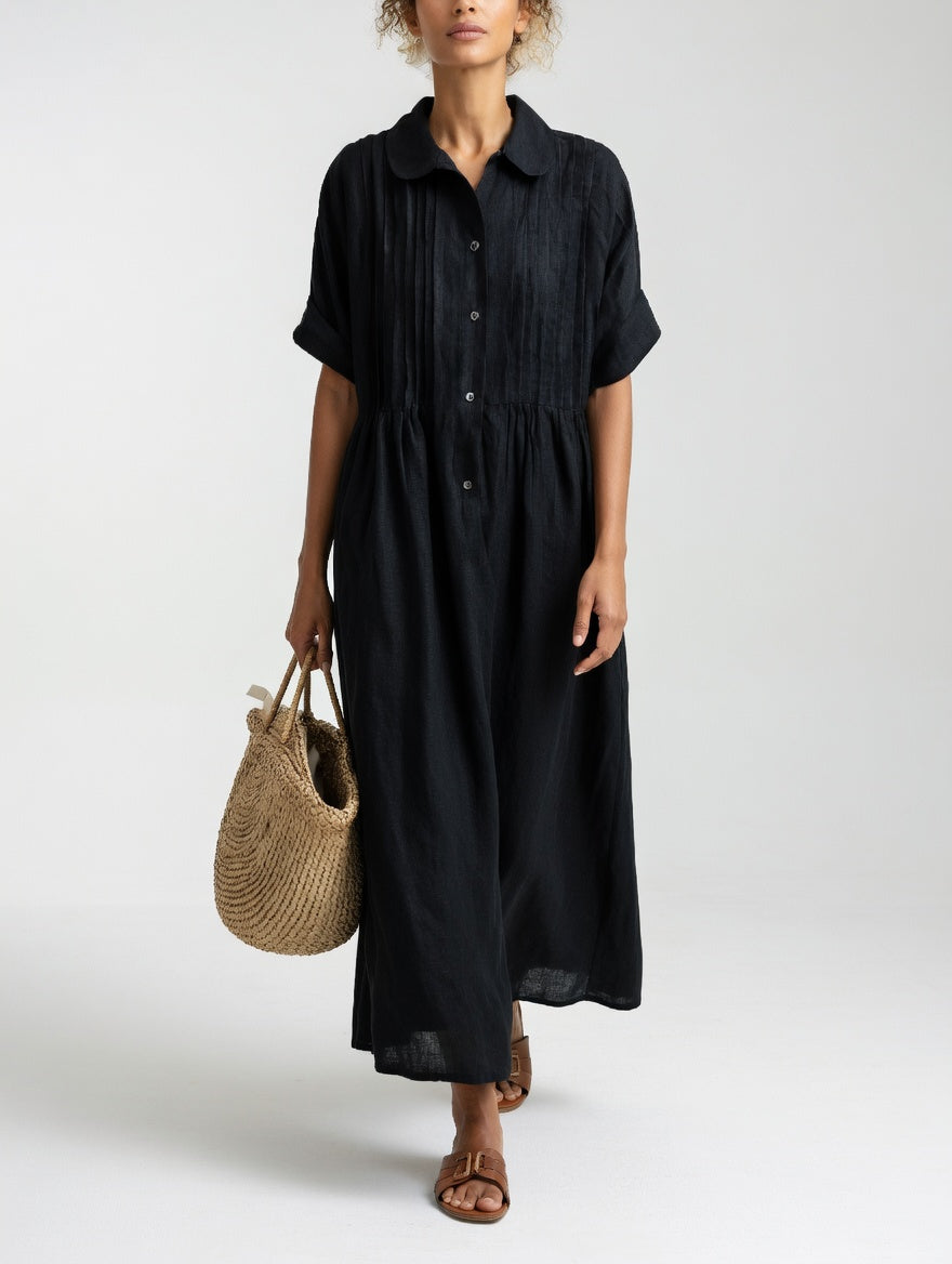 Lysandra | Flowy Cotton Shirt Dress