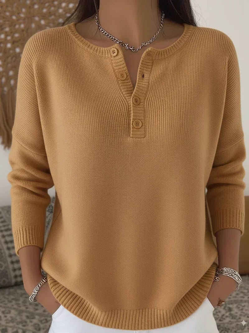 Demi | Henley Button-Up Sweater