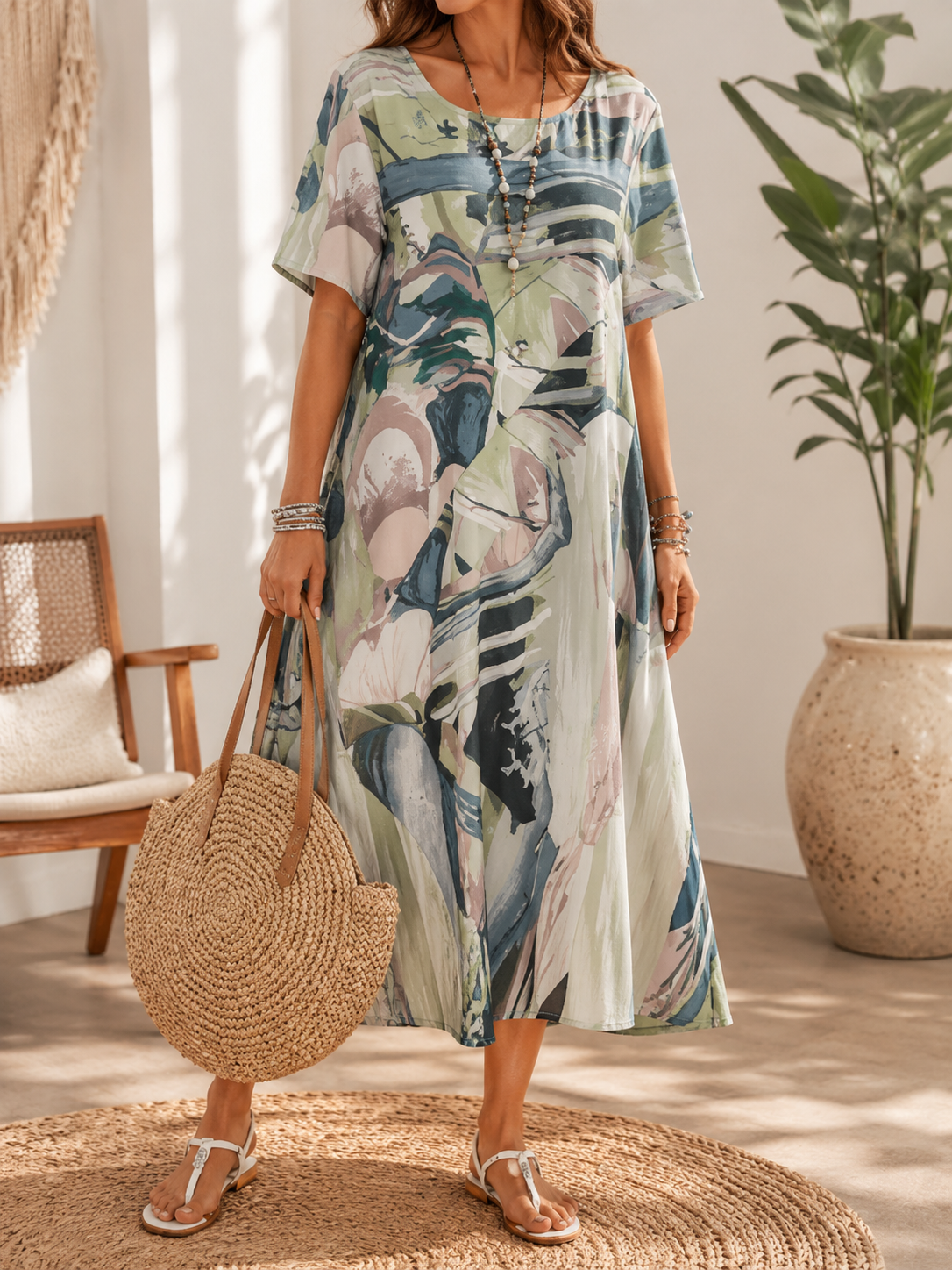 ELVENA™ | Chiffon Midi Dress