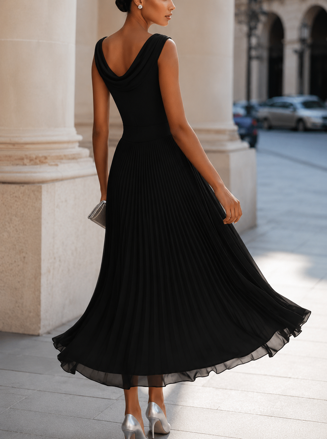 ELVENA™ | Pleated Midi Dress