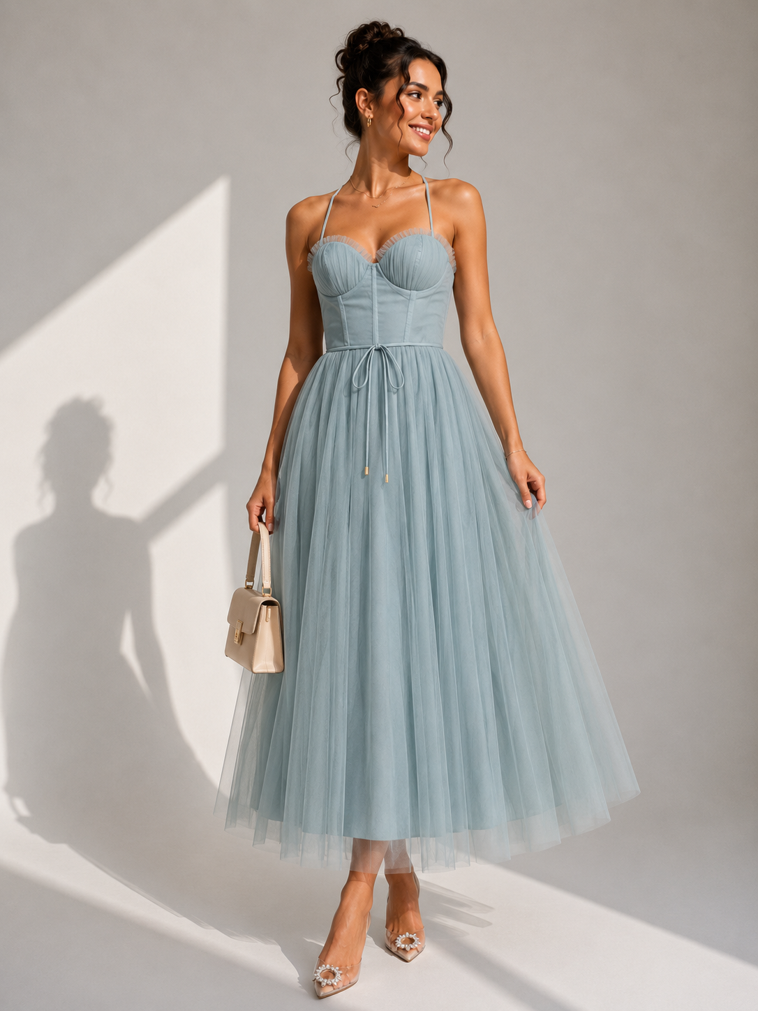 ELVENA™ | Cinched Waist Midi Dress