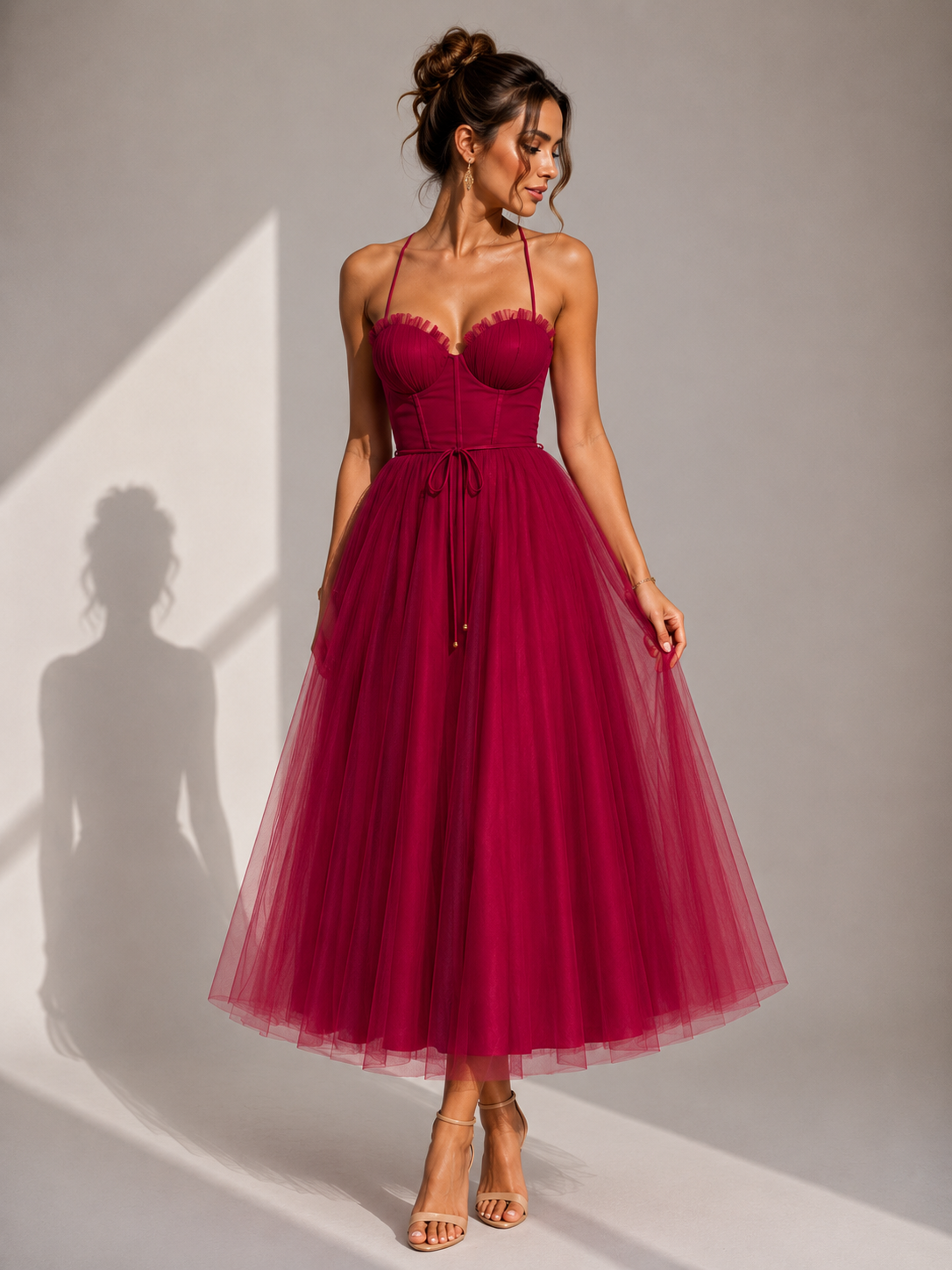 ELVENA™ | Cinched Waist Midi Dress