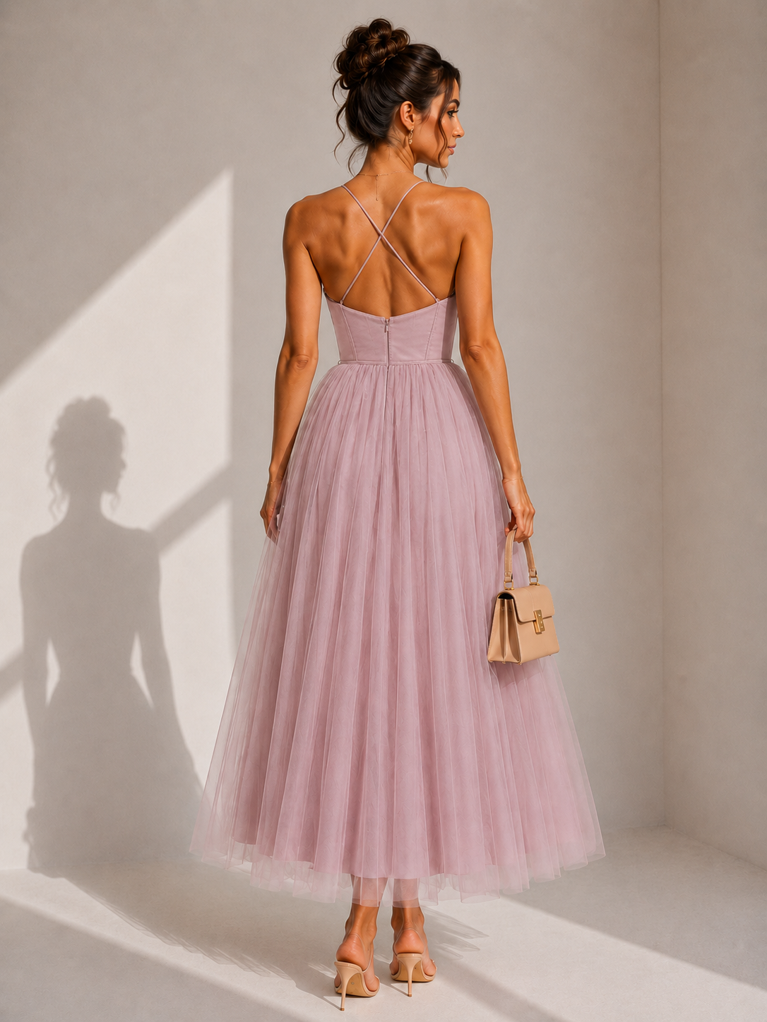 ELVENA™ | Cinched Waist Midi Dress