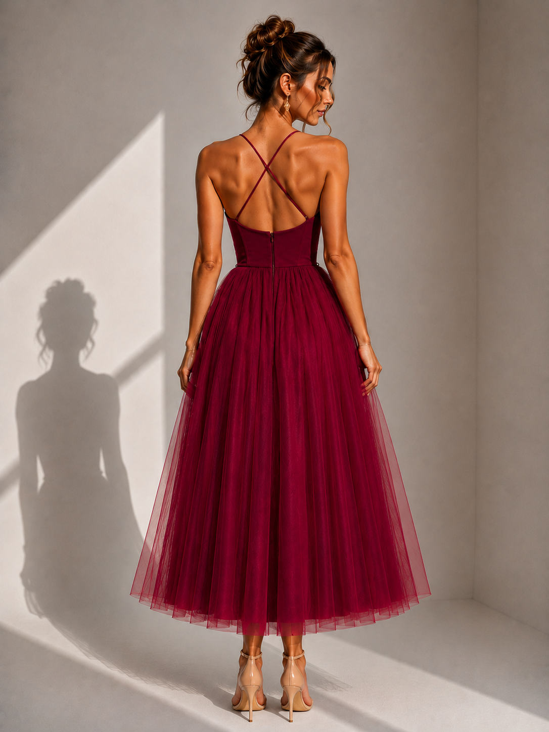 ELVENA™ | Cinched Waist Midi Dress