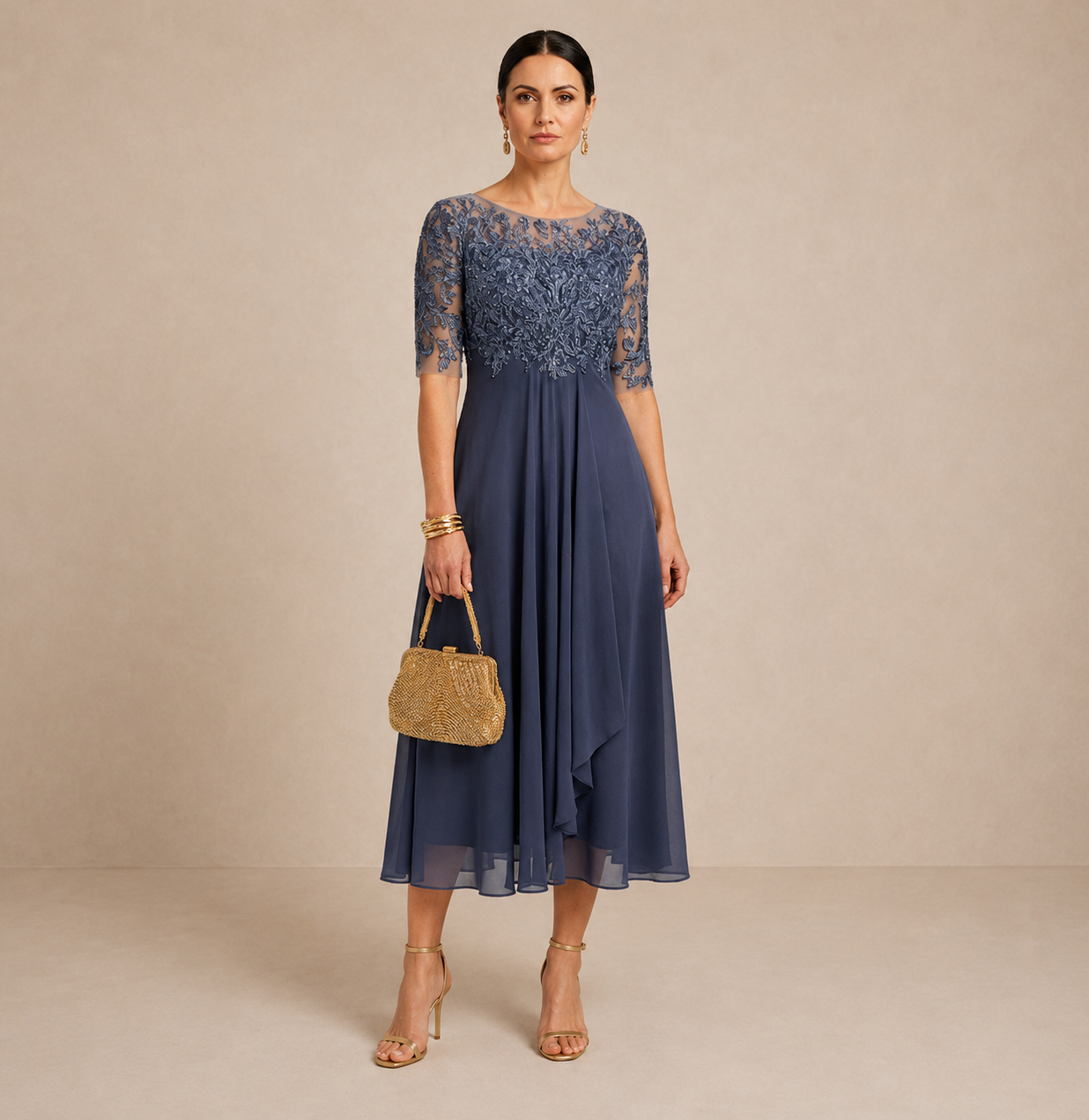 ELVENA™ | Ruched Midi Dress