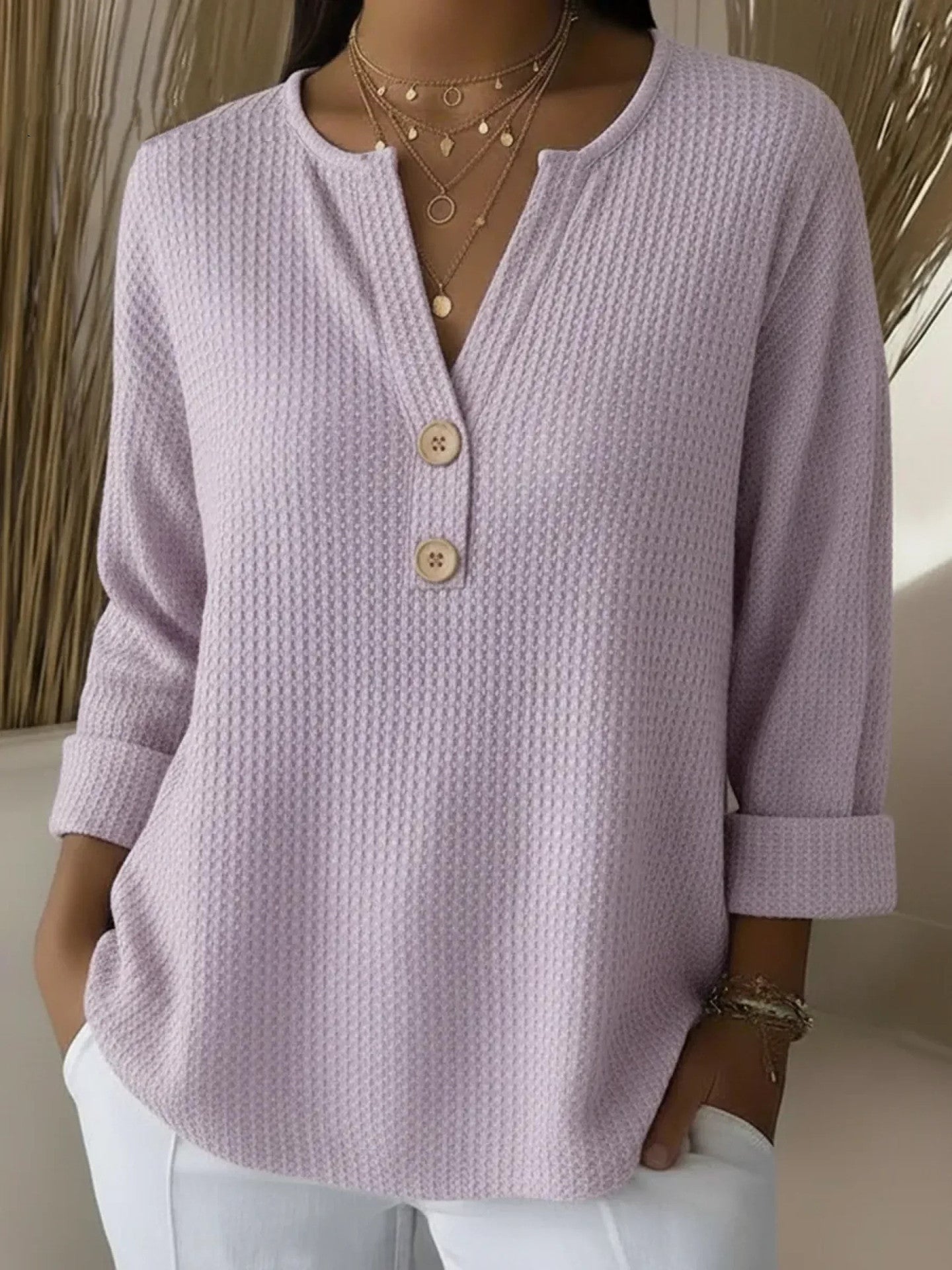 Mia | Henley Button Top