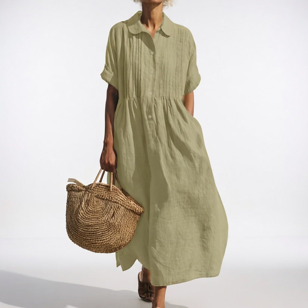 Lysa | Flowy Cotton Shirt Dress