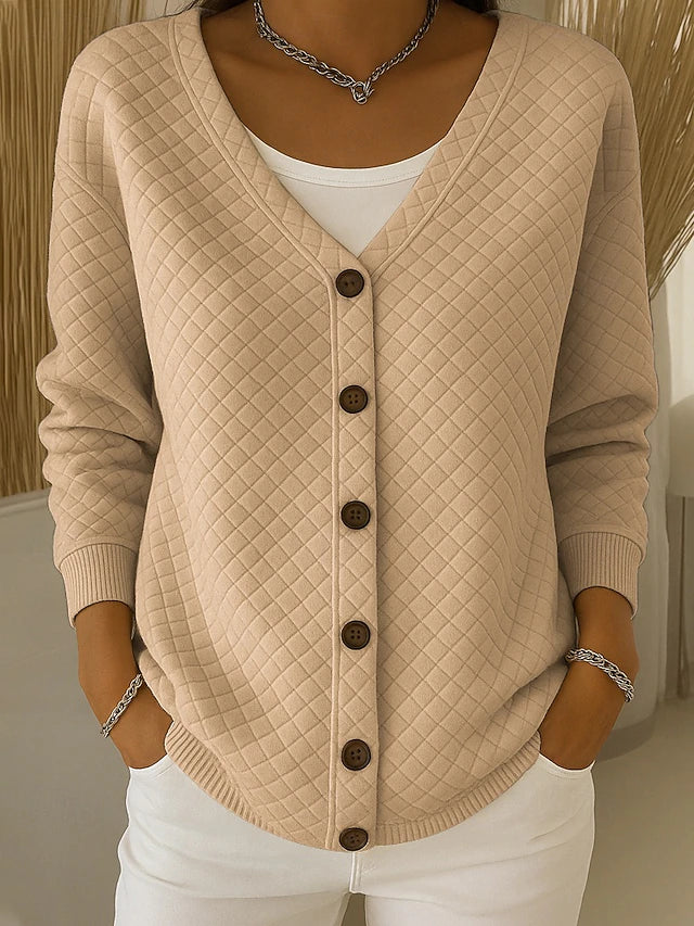 Clara | Quilted Button-Front Cardigan