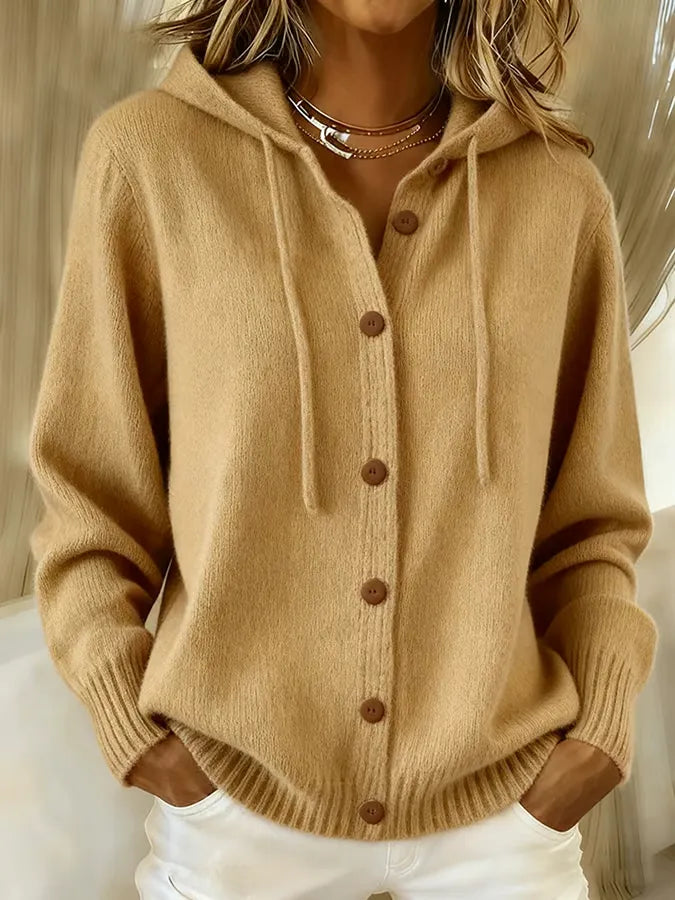 Cara | Cozy Button Cardigan Hoodie