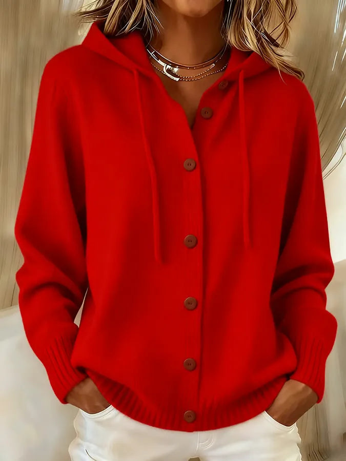 Cara | Cozy Button Cardigan Hoodie