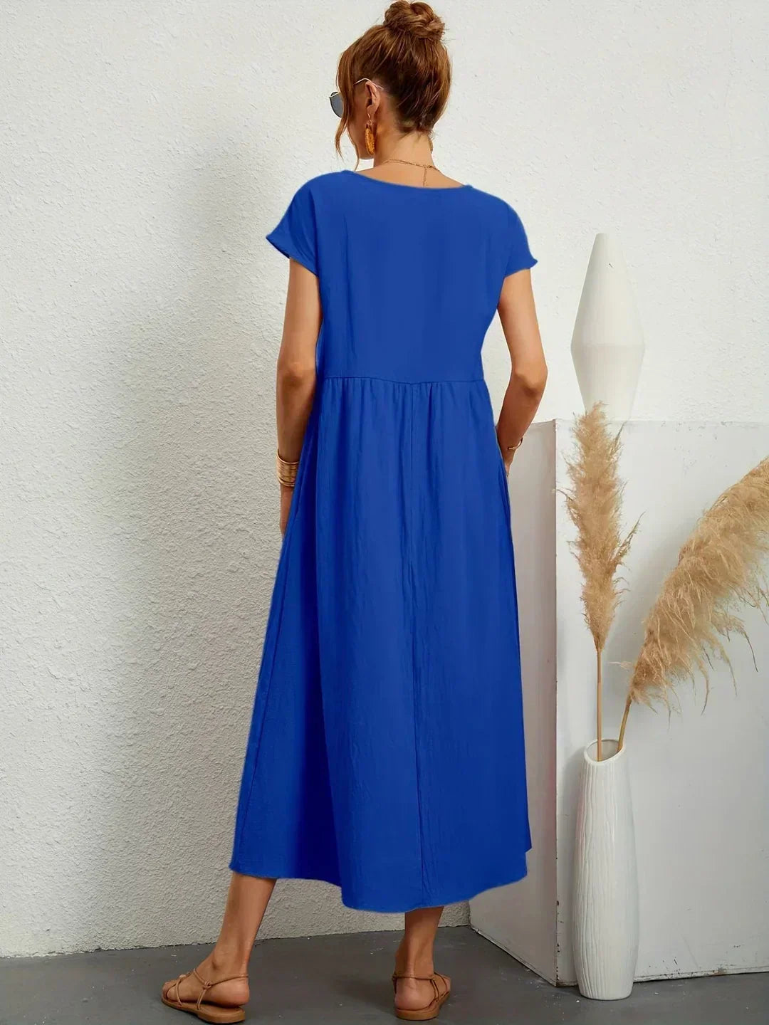 ELVENA™ | Breathable White Midi Dress