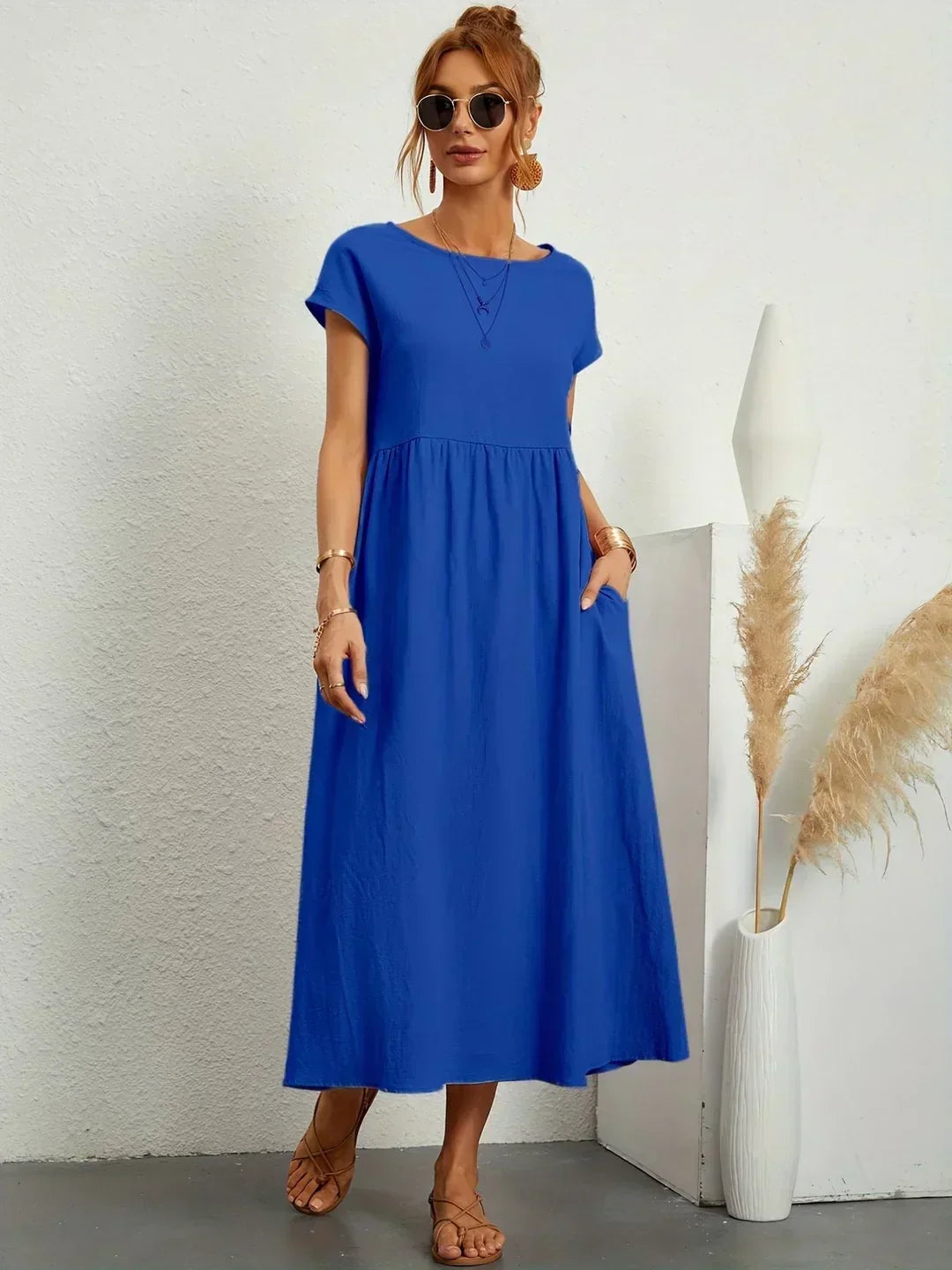 ELVENA™ | Breathable White Midi Dress