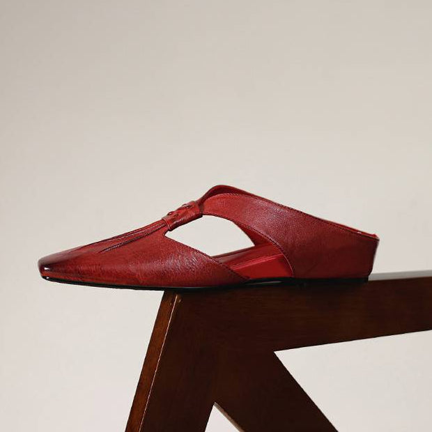 Olene Square-Toe Genuine Leather Mules