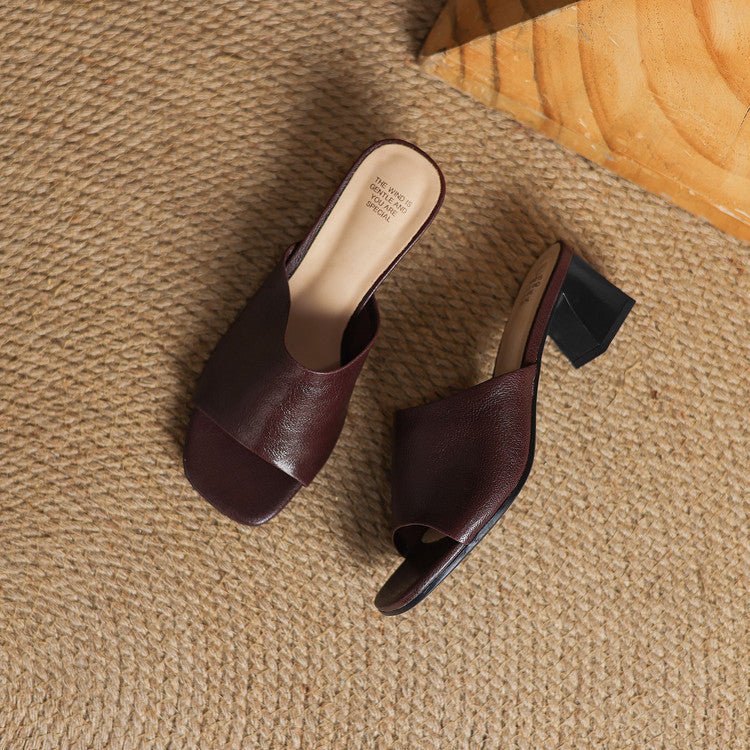 Avena Genuine Leather Mules