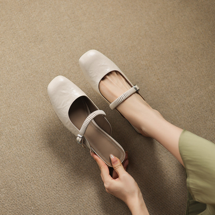 Novie Genuine Leather Mary Jane Mules