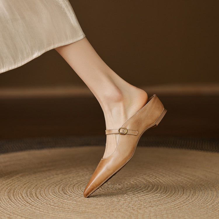 Neok Genuine Leather Mules