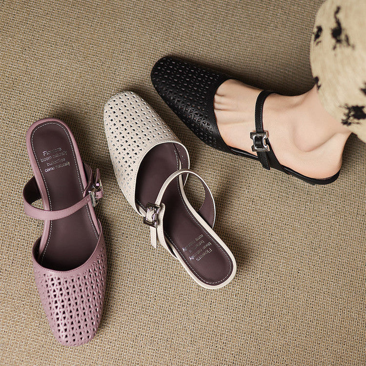 Ovia Genuine Leather Mules