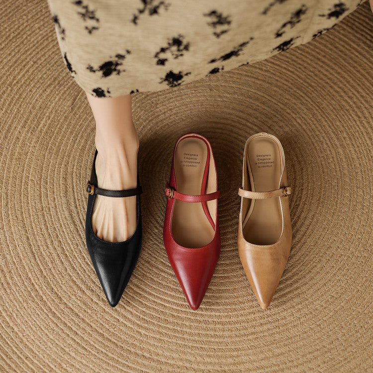 Neok Genuine Leather Mules