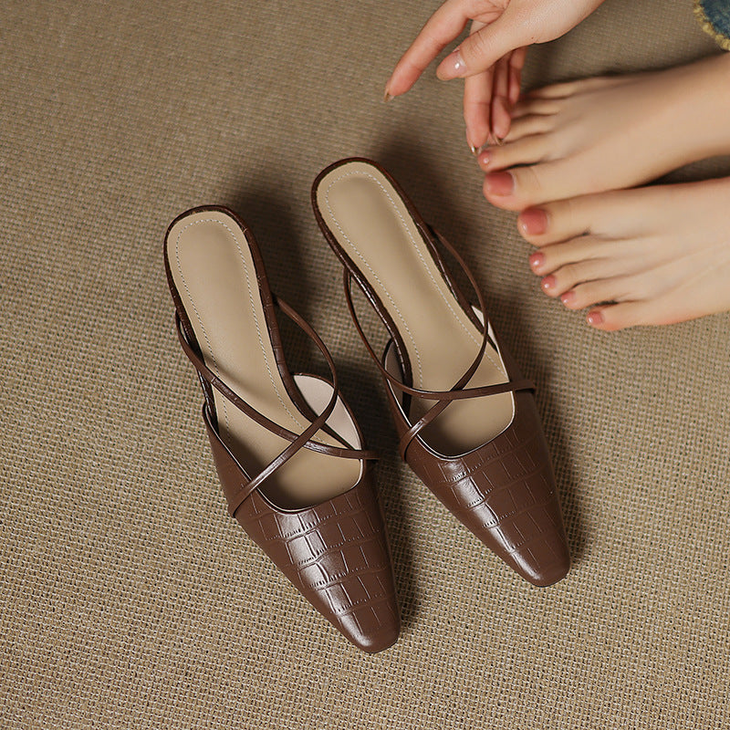 Mire Genuine Leather Mules