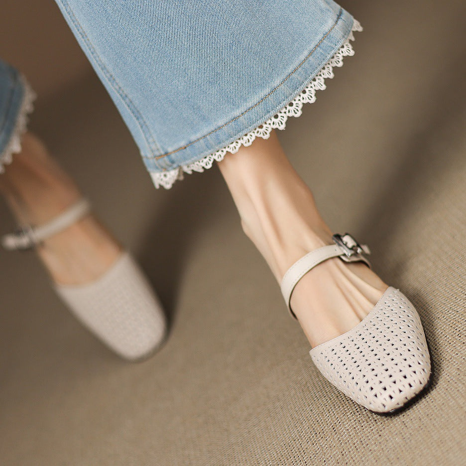 Ovia Genuine Leather Mules