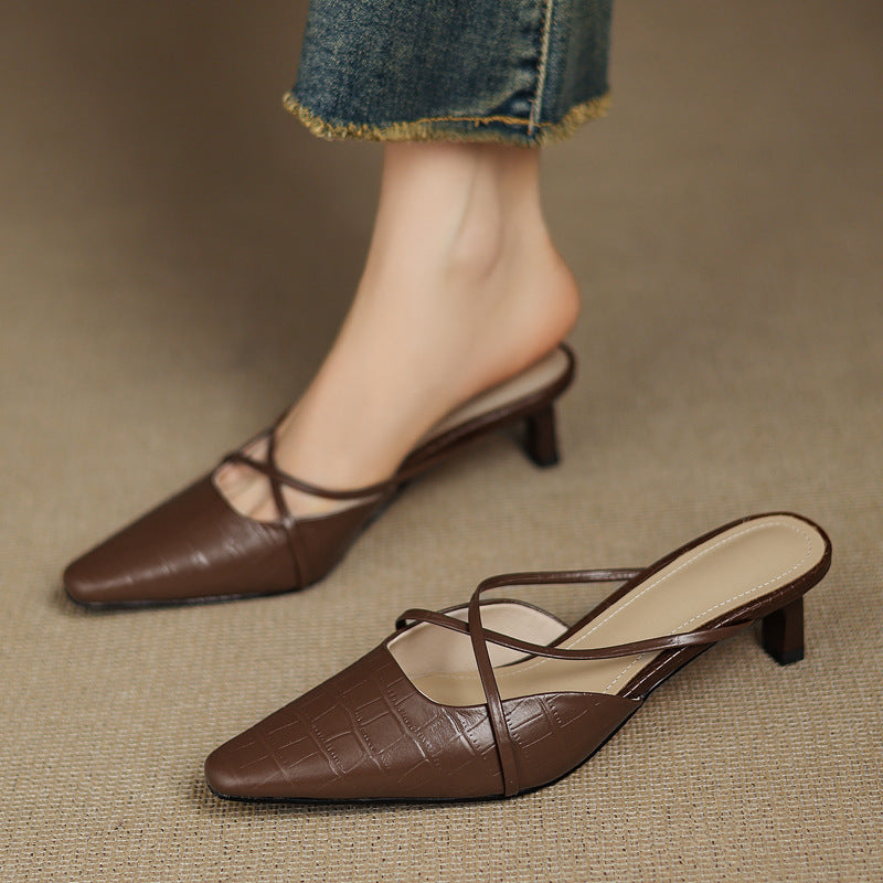 Mire Genuine Leather Mules