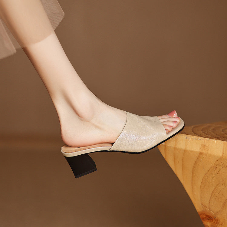 Avena Genuine Leather Mules