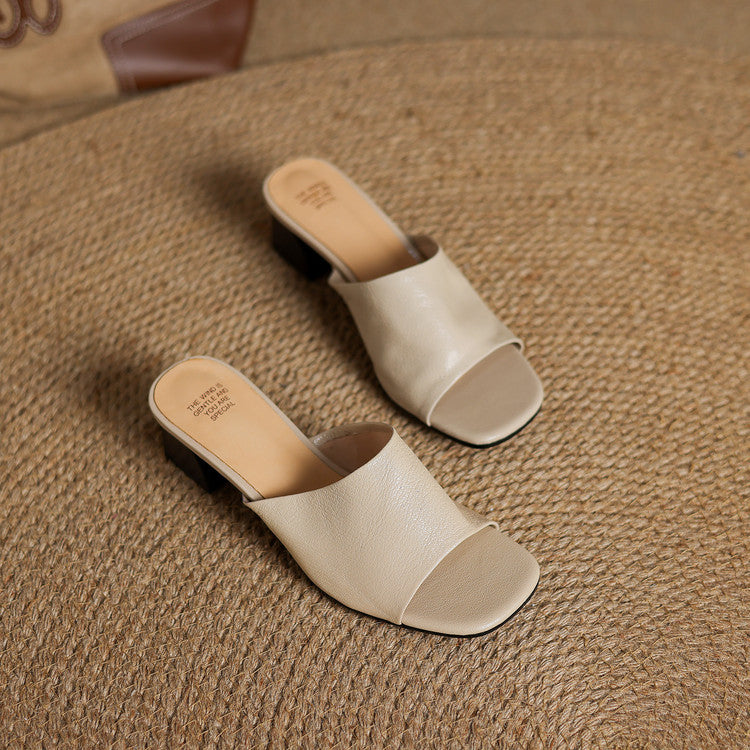 Avena Genuine Leather Mules