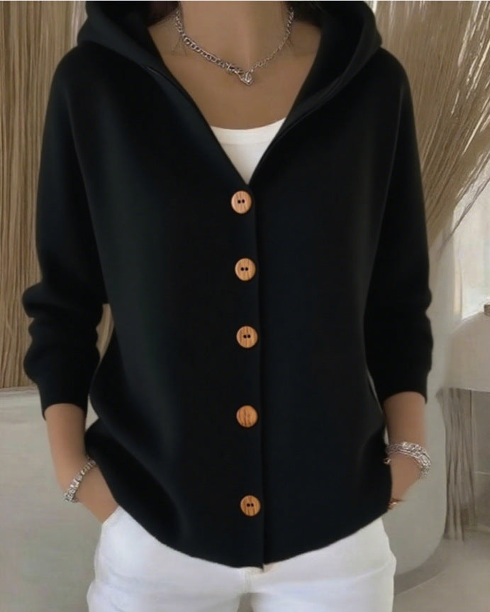 Quinn | Hooded Button-Up Cardigan