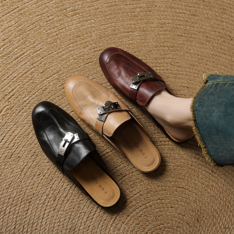 Carla Genuine Leather Mules