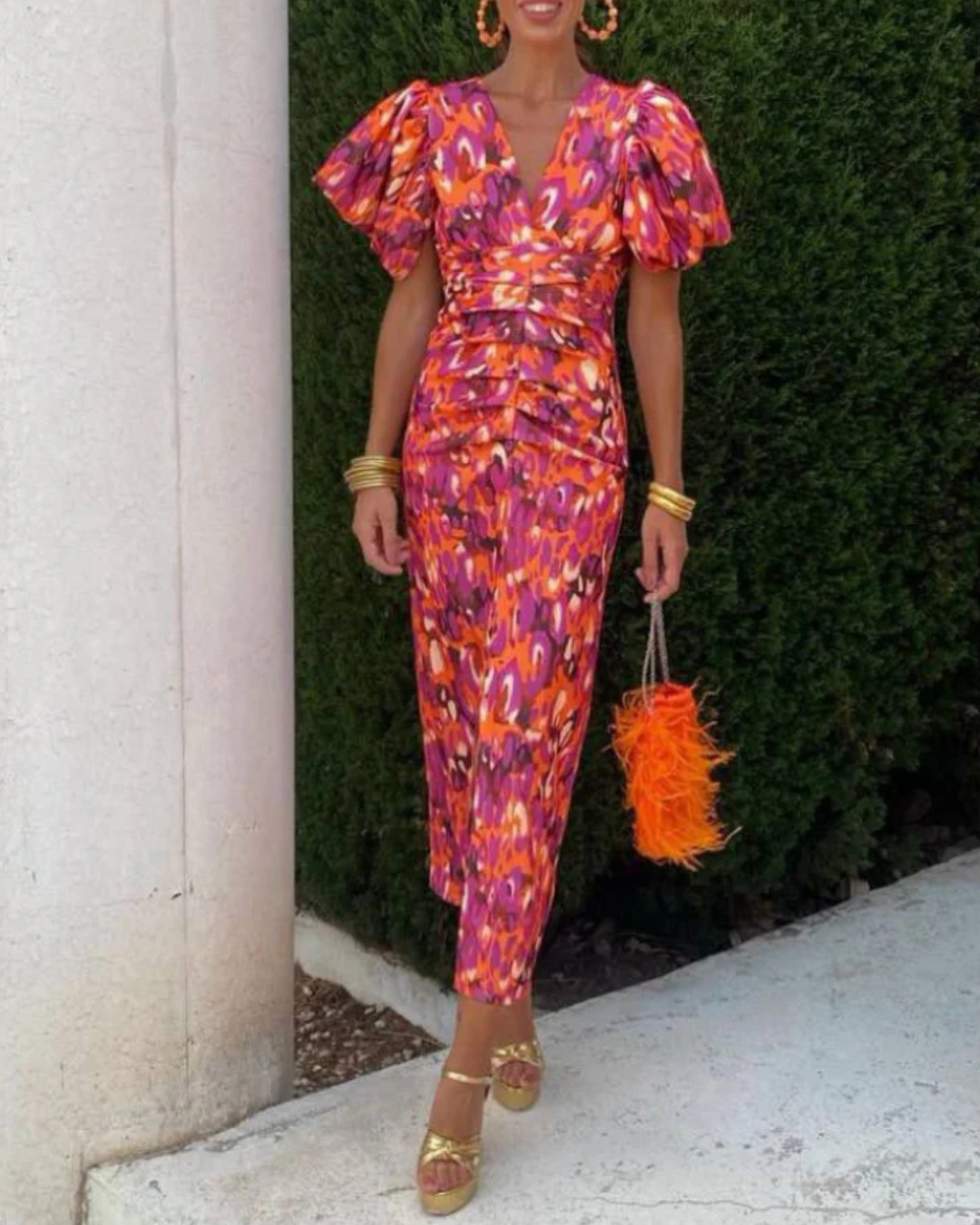 Hayes & Tate™ | Vivid Pleated Midi Dress