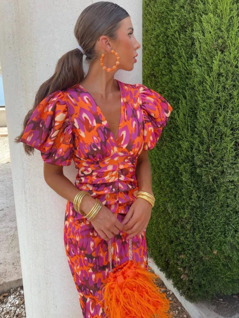 Hayes & Tate™ | Vivid Pleated Midi Dress