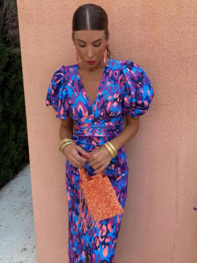 Hayes & Tate™ | Vivid Pleated Midi Dress