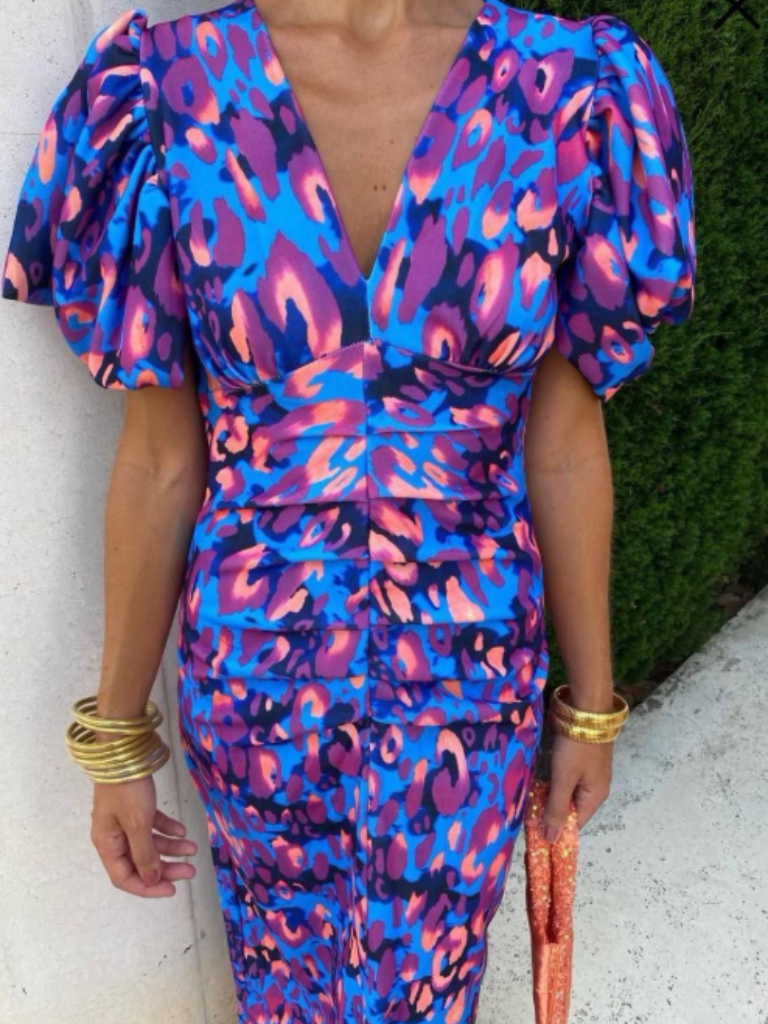 Hayes & Tate™ | Vivid Pleated Midi Dress