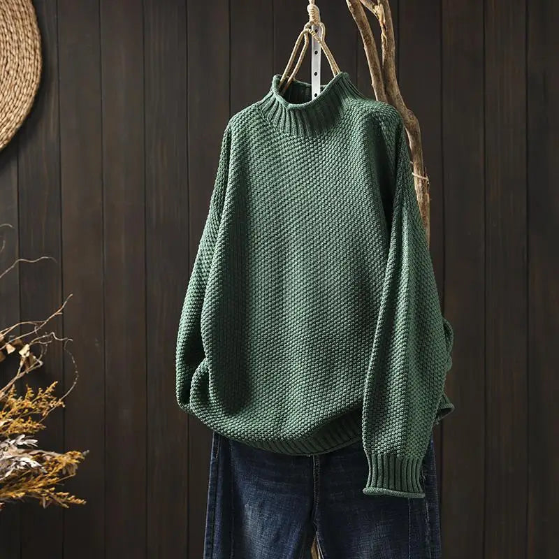 Ruth | Relaxed Mock Neck Knit Sweater