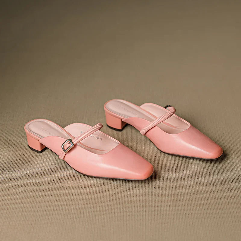 Kera Genuine Leather Mary Jane Mules