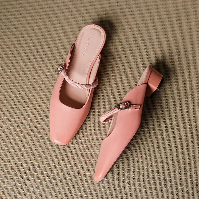 Kera Genuine Leather Mary Jane Mules