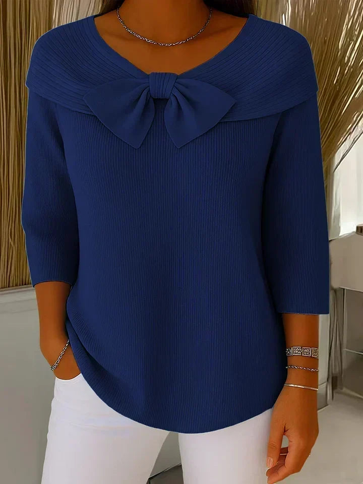 Bree | Bow Sweater with Round Neckline