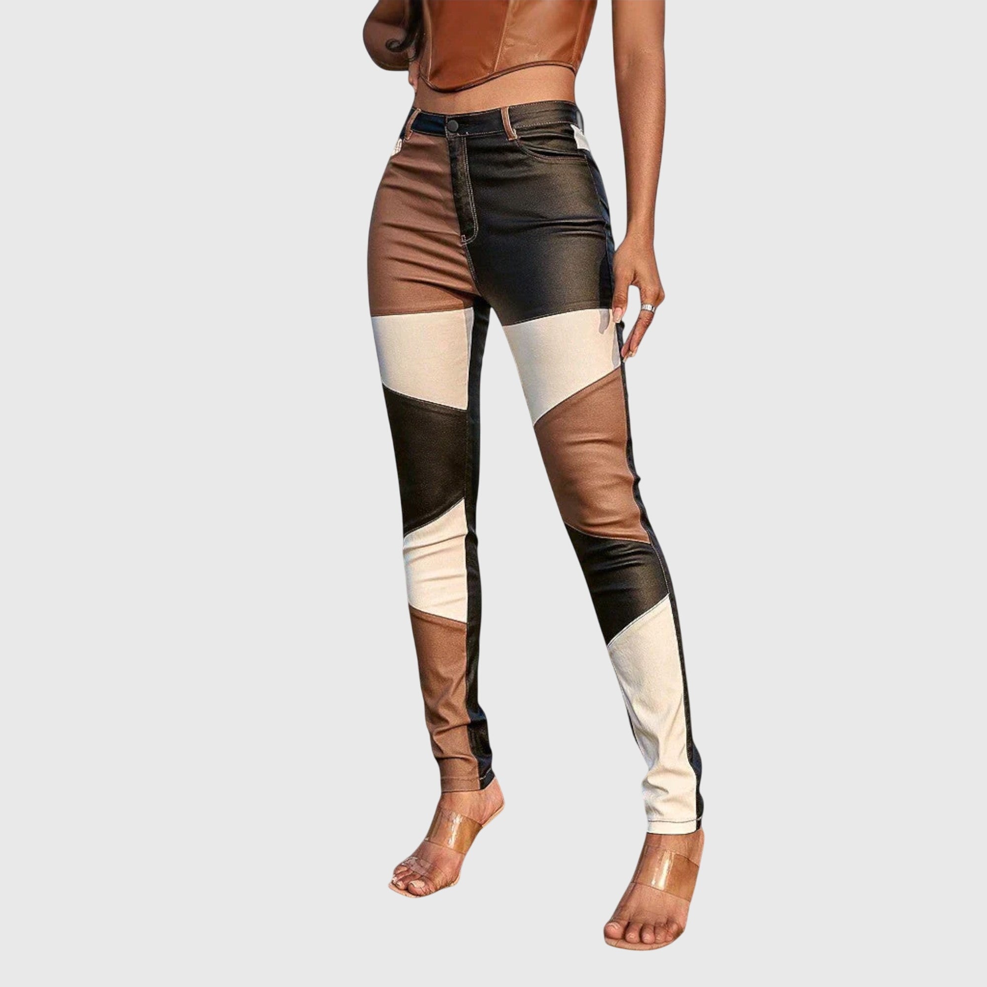 Jamie | Tube Pants with Color Block Pattern